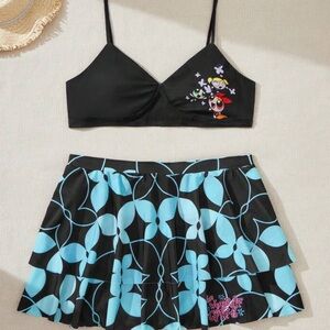SHEIN Black Powerpuff Girls Bikini